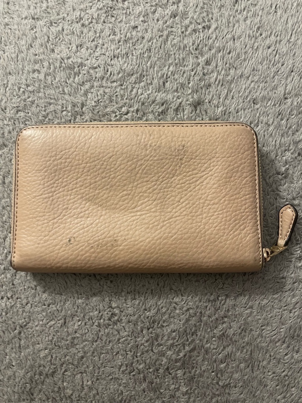 Coach Pebbled Leather Zip Wallet in Light Beige with Gold Hardware - Picture 3 of 8